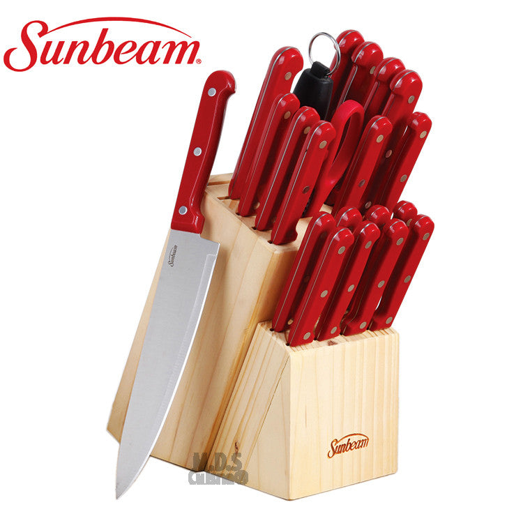 BSSuperU Red Kitchen Knife Set Stainless Steel, 8 Piece Solid