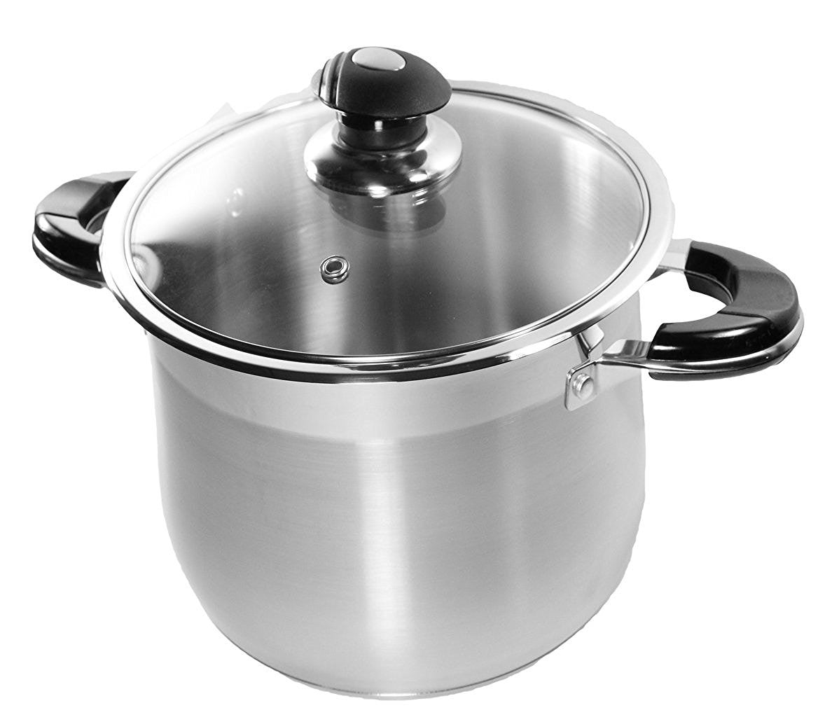 LIANYU 10 Quart Stock Pot with Lid, 10 QT 18/10 Stainless Steel Soup Pot,  Tri-Ply Heavy Duty Large Canning Pasta Pot, Big Deep Pot for Cooking