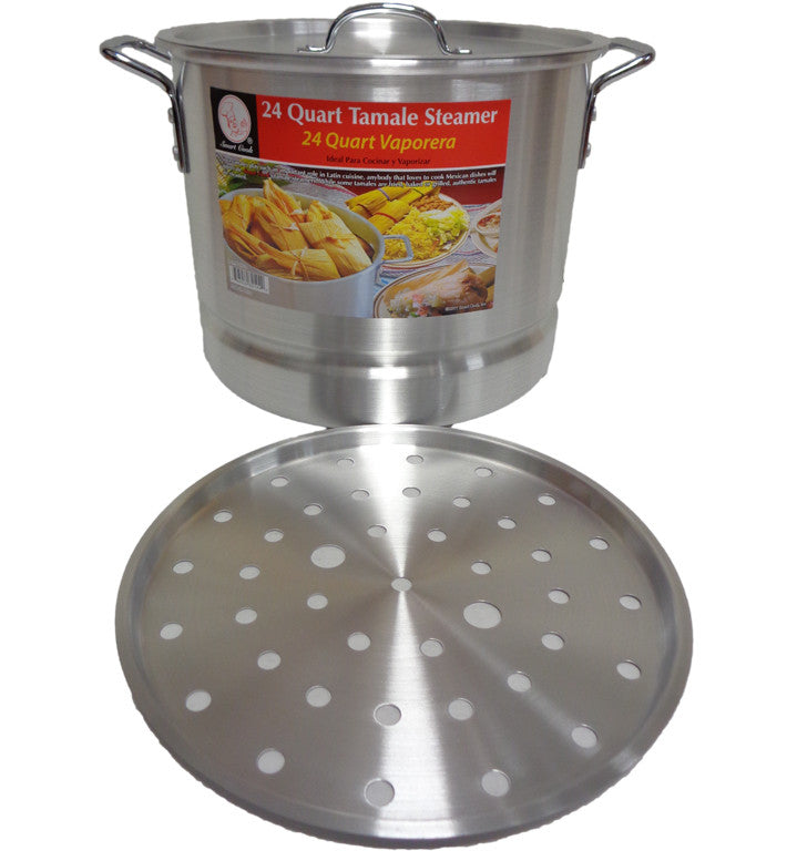 Steamer Pot 9QT Vaporera Tamalera 4mm Gauge 1200 Alloy Pure Aluminum T –  Kitchen & Restaurant Supplies