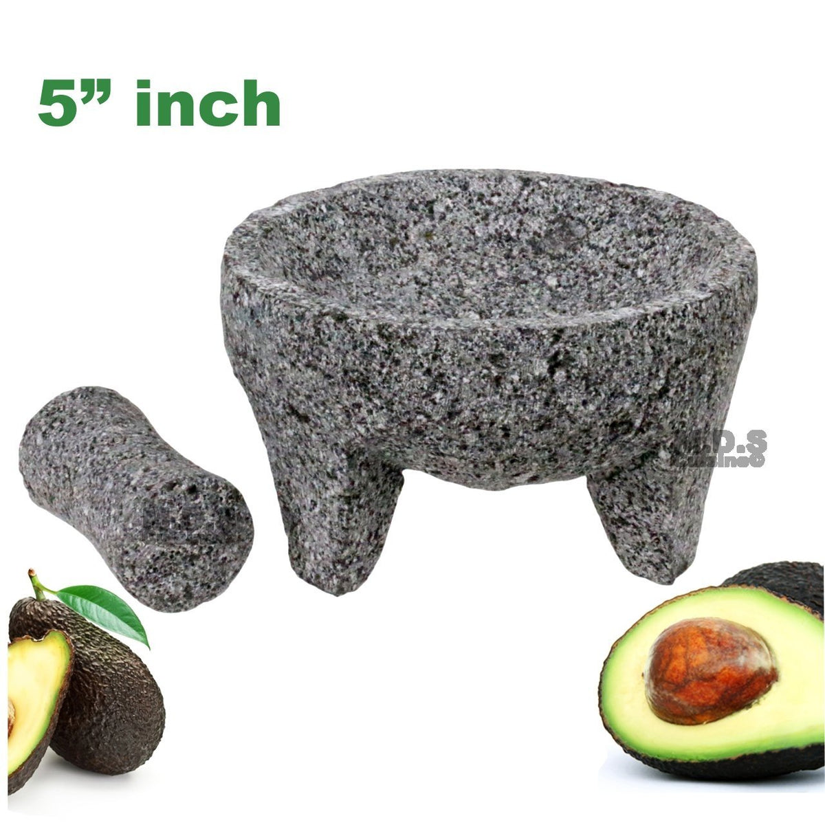 7 Molcajete Mexicano, Handmade Stone Mortar and Pestle Set, Salsa