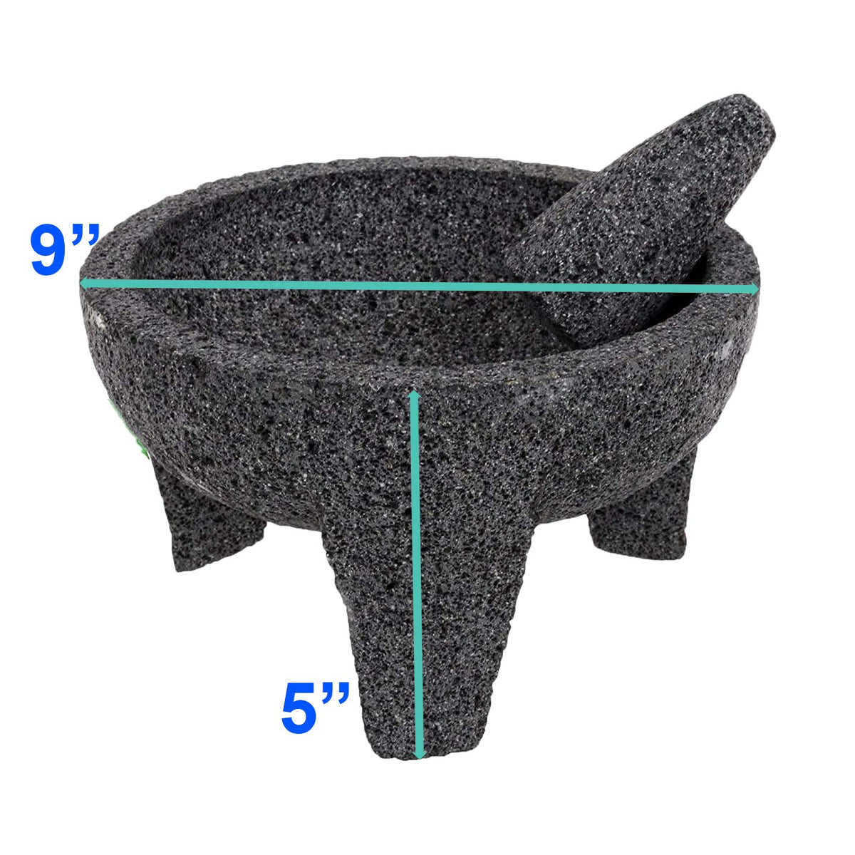 Ematik Molcajete 8” Mortar & Pestle Salsera Salsa Guacamole Tejolote Lavastone Aztec Ma