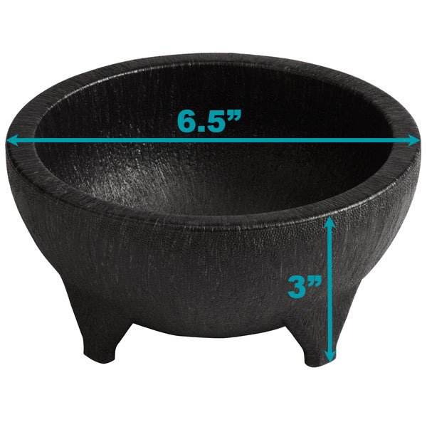 4 oz Molcajete Salsa Bowl for Mexican Restaurant, Charcoal