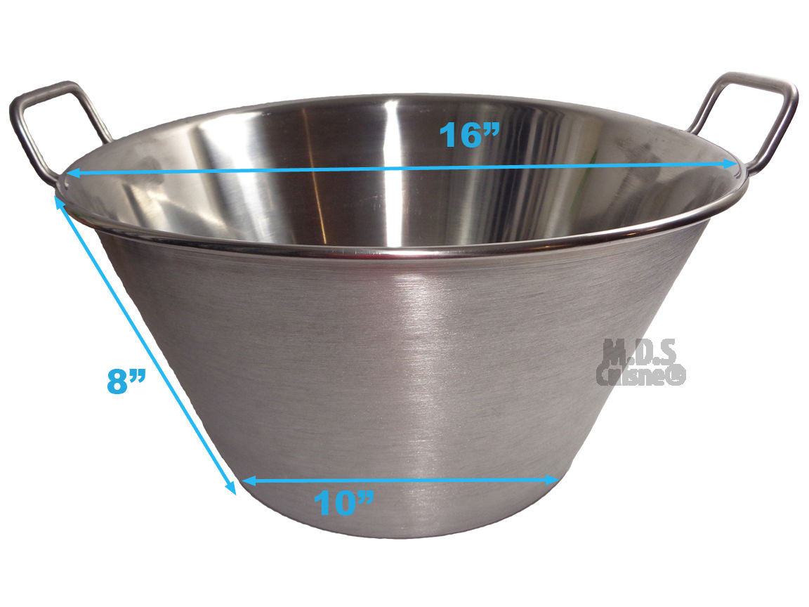 Barton 23 Round Stainless Steel Fry Pan Wok Carnitas Cazo Pot