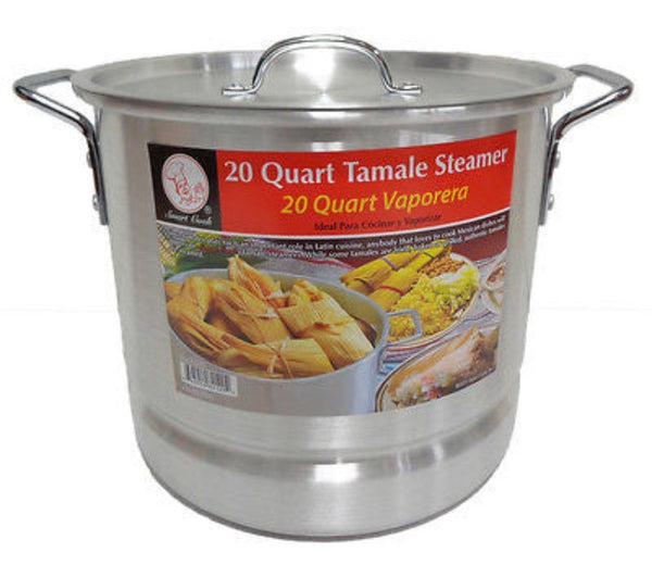 24 Qt Tamale Steamer Vaporera Stock pot Premium Aluminum 6 Gallons Fry –  Kitchen & Restaurant Supplies