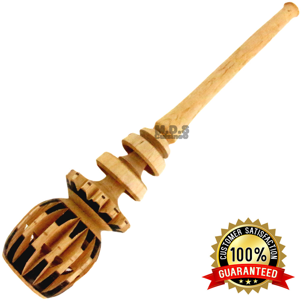 Molinillo de Madera Handmade Wooden Whisk Frother - Milkshakes, Chocolate - Imported from Colombia