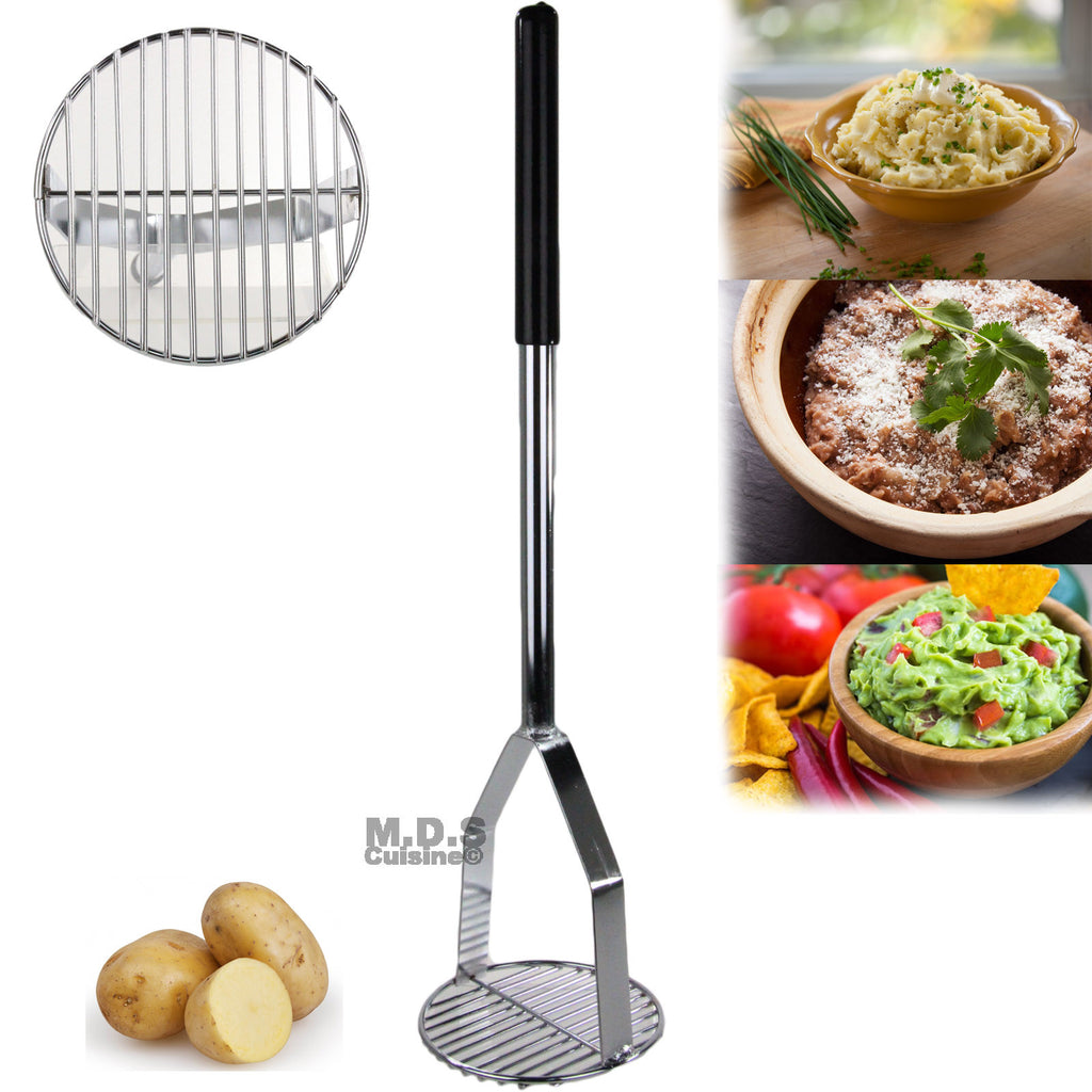 Stainless Steel Wire Masher, Heavy Duty Mashed Potatoes Masher, Potato  Smasher Perfect for Making Mashed Potato, Sturdy & Easy to Use Wire Masher  Kitchen Tool, 10-Inch, Black 
