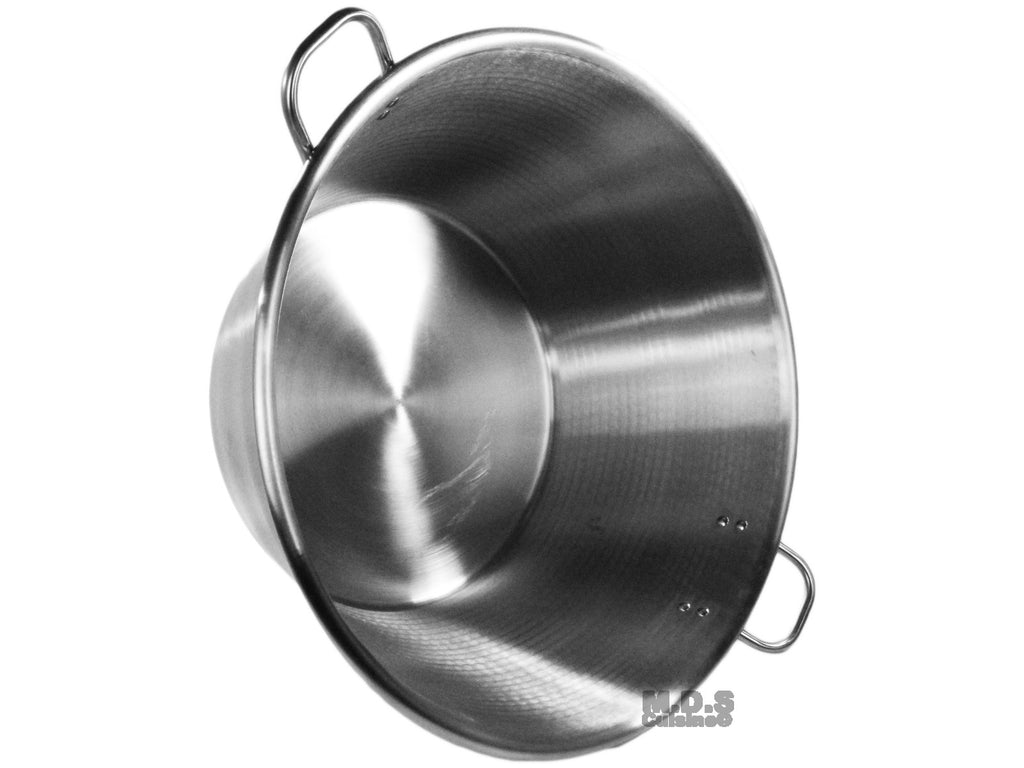 Barton 23 Round Stainless Steel Fry Pan Wok Carnitas Cazo Pot