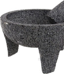 New Molcajete 9” Mortar & Pestle Salsera Salsa Guacamole Tejolote Lavastone Aztec Mayan Toltec Volcanic Rock Ancient Traditional Pre-Hispanic Antique Grinding Stone Metlapil Bowl…